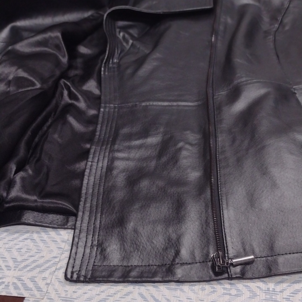 New Without Label Jessica London Black Leather Asymmetric Jacket - Picture 9 of 16